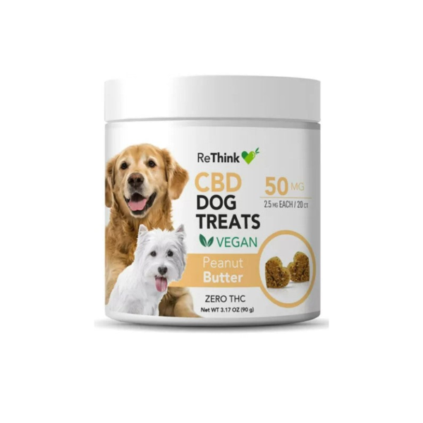 ReThink 50mg Peanut Butter CBD Dog Treats – 20ct