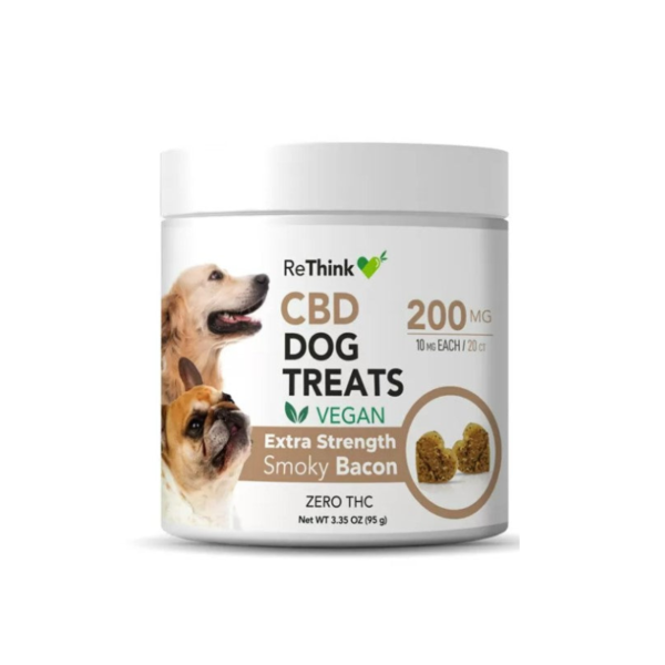ReThink 200mg Vegan CBD Dog Treats – Smokey Bacon – 20ct